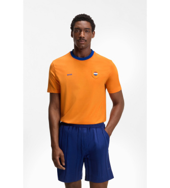 BOSS para hombre. 50562134 Camiseta Lux naranja (XL), Casual, Algodón, Manga corta