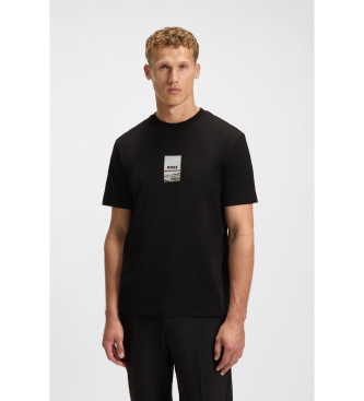 BOSS para hombre. 50545869 Camiseta Photoprint negro (S), Casual, Algodón, Manga corta
