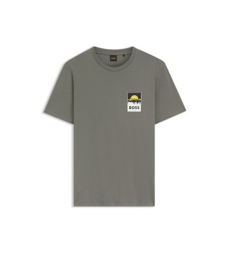 BOSS para hombre. 50556023 Camiseta Plain gris (S), Casual, Algodón, Manga corta