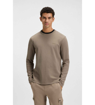 BOSS para hombre. 50520725 Camiseta Tempesto marrón (XL), Casual, Algodón, Manga larga