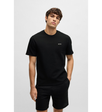 BOSS para hombre. 50535891 Camiseta Waffle negro (M), Homewear, Algodón, Manga corta