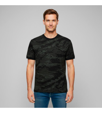 BOSS para hombre. 50553159 Camiseta wildnature negro verdoso (S), Casual, Algodón, Manga corta