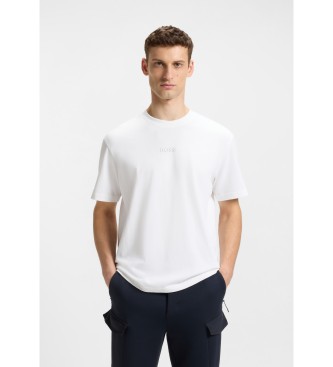 BOSS para hombre. 50519368 Camiseta logo tonal blanco (L), Casual, Algodón, Manga corta