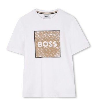 BOSS unisex para niños. J52370 Camiseta Suave blanco (6años= 114cm), Casual, Algodón, Manga corta, moda infantil