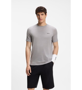 BOSS para hombre. 50554646 Camiseta slim fit deportiva gris (3XL), Casual, Manga corta, Lyocell