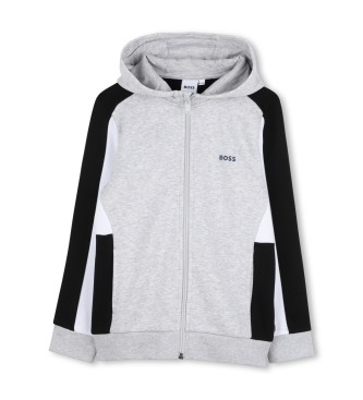BOSS unisex para niños. J52322 Sudadera Felpa gris (6años= 114cm), Casual, Poliéster, moda infantil