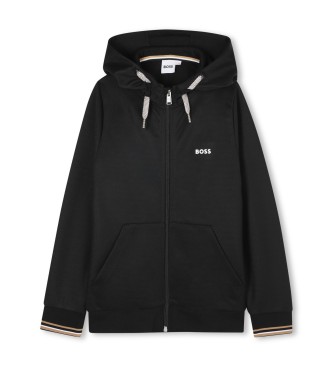 BOSS unisex para niños. J52327 Sudadera Funcional negro (8años= 126cm), Casual, Algodón, moda infantil