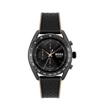 BOSS para hombre. 1514022 Reloj Analógico con correa de Piel Center Court negro (OSFA), Casual