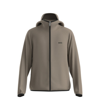 BOSS para hombre. 50542451 Chaqueta de tejido marrón verdoso (L), Casual, Poliéster