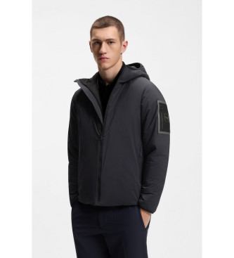 BOSS para hombre. 50551067 Chaqueta repelente al agua con dobladillo ajustable marino (XL), Casual, Poliamida