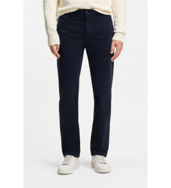 BOSS para hombre. 50534378 Pantalón regular fit de satén de algodón elástico marino (36/32), Casual