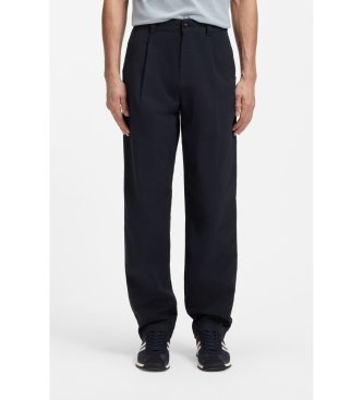 BOSS Pantalón en popelín de algodón elástico marino