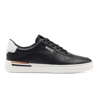 BOSS para hombre. 50498894 Zapatillas de piel Clint negro (40), Plano, Cordones, Casual