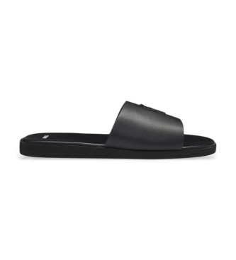 BOSSvoor mannen. 50563148 Teenslippers Double B zwart met monogram (44), Plat, Geen, Casual
