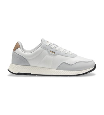 BOSS para hombre. 50536481 Zapatillas Titanium blanco (46), Plano, Cordones, Casual
