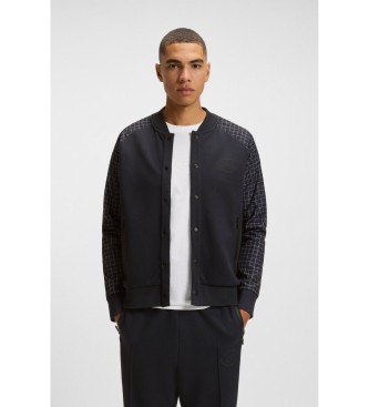 Para hombre. 50543471 Sudadera con estampado a cuadros y parte delantera abotonada (S), Casual, Algodón