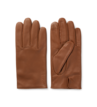 BOSS para hombre. 50526831 Guantes Grabados marrón (XL), Casual, Clásico, Piel