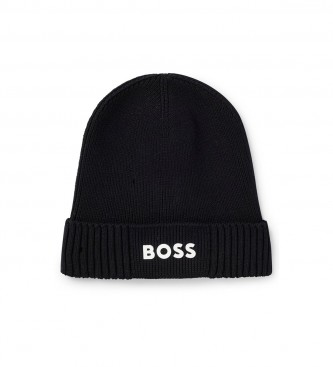 BOSS para hombre. 50499423 Gorro logo en contraste negro (OSFA), Casual, Algodón