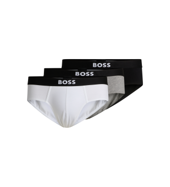 BOSS para hombre. 50546561 Pack 3 Slips Logo en la Cintura blanco, gris, negro (XL), Homewear, Algodón