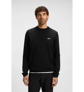 BOSS para hombre. 50541940 Jersey de algodón con detalles en contraste negro (M), Casual