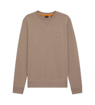 BOSS para hombre. 50509323 Jersey en felpa marrón (L), Casual, Algodón