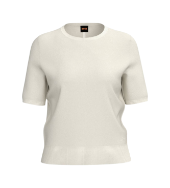 BOSS para mujer. 50557077 Jersey Fiaffu beige (L), Casual, Algodón, Manga corta