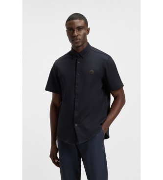 BOSS para hombre. 50533149 Camisa Motion marino (XL), Casual, Algodón, Manga corta