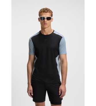 BOSS para hombre. 50542949 Camiseta activa con detalles reflectantes decorativos negro, azul (XXL), Deportivo, Multideporte, Poliéster, Mang