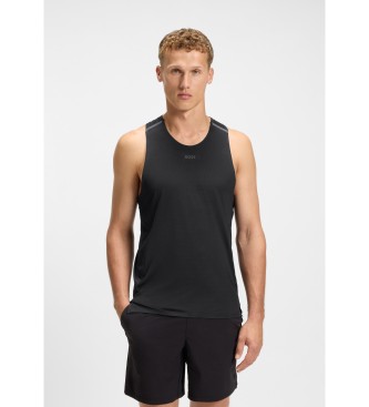 BOSS para hombre. 50542965 Camiseta Malla negro (L), Deportivo, Multideporte, Poliéster, Sin mangas / Tirantes