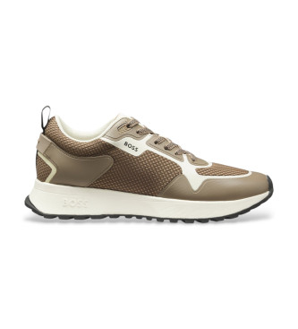 BOSS para hombre. 50513195 Zapatillas Jonah Runn beige (41), Plano, 1 a 3cm, Cordones, Casual