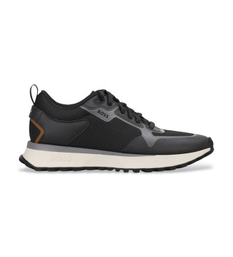 BOSS para hombre. 50513195 Zapatillas Jonah Runn meth antracita (42), Negro, Plano, Cordones, Deportivo, Gris, Mesh