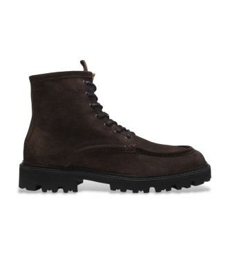 BOSS Botas de piel Julio Halb marrón oscuro