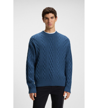BOSS para hombre. 50548689 Jersey Kableto azul (M), Casual, Lana