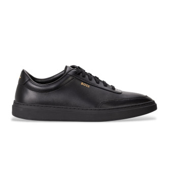BOSS para hombre. 50536504 Zapatillas de piel Kieran negro (41), Plano, Cordones, Casual