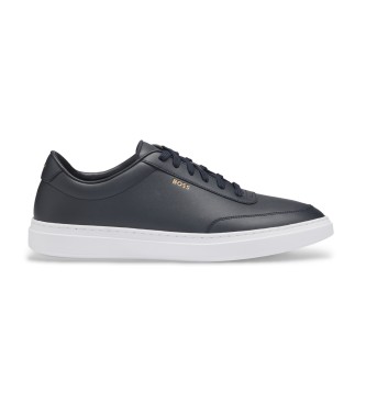 BOSS para hombre. 50536504 Zapatillas de piel Kieran marino (41), Plano, Cordones, Casual