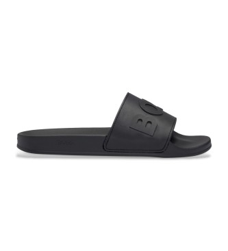 BOSSvoor mannen. 50498241 Kirk slippers zwart (40), Plat, Geen, Casual, Strandkleding