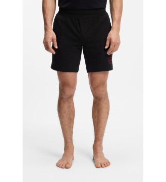 HUGO para hombre. 50525247 Shorts Algodón elástico logo enmarcado negro (L), Casual