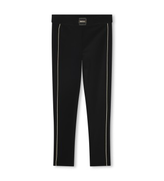 BOSS unisex para niños. J52414 Leggings Suave negro (4años= 102cm), Casual, Deportivo, Poliamida, moda infantil