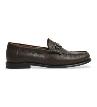 BOSS para hombre. 50563152 Mocasines de piel Tevan marrón (45), Plano, Ninguno, Casual