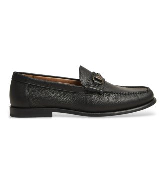 BOSS para hombre. 50563152 Mocasines de piel Tevan negro (44), Plano, Ninguno, Casual