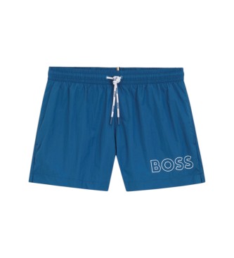 BOSS para hombre. 50469280 Bañador con raya y contorno azul (XL), Beachwear, Poliamida
