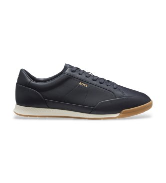 BOSS Zapatillas de piel Nitan Lowp marino