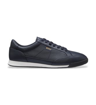 BOSS Zapatillas de piel Nitan Lowp azul marino