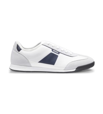 BOSS para hombre. 50557886 Zapatillas Nitan blanco (44), Plano, Cordones, Casual