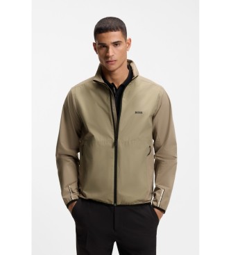BOSS para hombre. 50554186 Chaqueta repelente al agua de tejido multielástico verde (XXL), Casual, Sintético, Outdoor