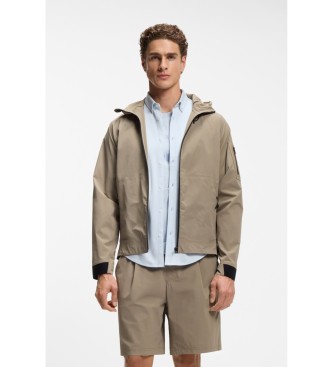 BOSS para hombre. 50554165 Cazadora Repelente al agua con microestructura beige (S), Casual, Poliamida, Outdoor