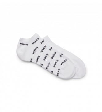 BOSS para hombre. 50511423 Pack 2 Pares de Calcetines Allover blanco (43-46), Homewear, Algodón