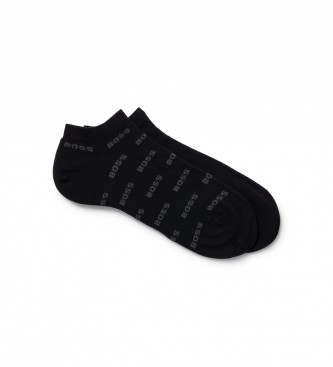 BOSS para hombre. 50511423 Pack 2 Pares de Calcetines Allover negro (43-46), Homewear, Algodón