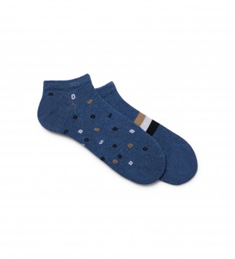 BOSS para hombre. 50477890 Pack 2 Pares de Calcetines Letters azul (40-46), Homewear, Algodón