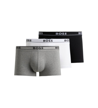 BOSS para hombre. 50495236 Pack 3 Bóxers Spirit negro, blanco, gris (XXL), Homewear, Algodón